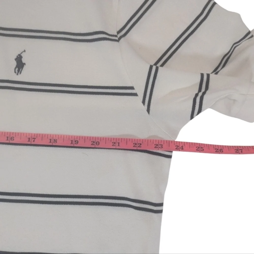 Polo by Ralph Lauren Men's White & Black Strips Short Sleeve Cotton Shirt Sz.XL